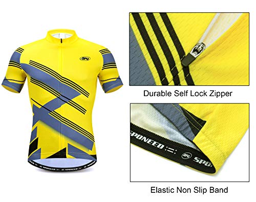 sponeed Cycling Jersey and Shorts Sets US Large Yellow