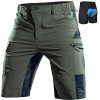 Cycorld Mountain-Bike-Shorts-Mens-Padded MTB Biking Baggy Cycling Short Padding Liner with Zip Pockets(Green,Medium)