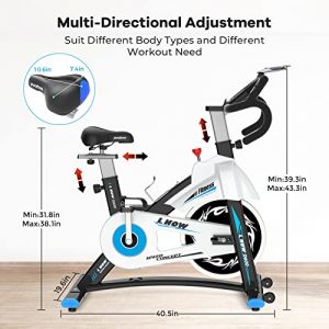 L NOW Indoor Exercise Bike Indoor Cycling Stationary Bike, Belt Drive with Heart Rate, Adjustable Seat and Handlebar, Tablet Holder, Stable Quiet and Smooth for Home Cardio Workout(D600) (D600-B)