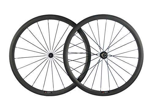 SunRise Bike 1 Pair of Road Bike Carbon 700C Clincher Wheelset Super Light Bicycle Wheels 38mm Depth (fit for Shiman0 Cassette)