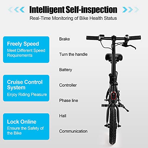 ANCHEER Folding Electric Bicycle E-Bike Scooter 350W Powerful Motor Waterproof Ebike with 15 Mile Range, APP Speed Setting