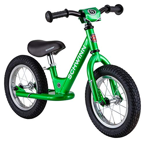 Schwinn Toddler Balance Bike, 12-Inch Wheels, Beginner Rider Training, Green