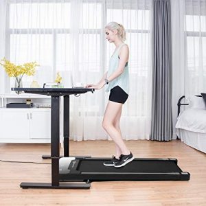 Goplus Under Desk Treadmill, Superfit Electric Treadmill Walking Pad with Touchable LED Display and Wireless Remote Control, Built-in 3 Workout Modes and 12 Programs, Running Jogging for Home Office