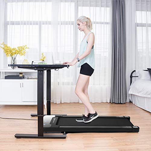 Goplus Under Desk Treadmill, Superfit Electric Treadmill Walking Pad with Touchable LED Display and Wireless Remote Control, Built-in 3 Workout Modes and 12 Programs, Running Jogging for Home Office