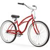Firmstrong Urban Lady Three Speed Beach Cruiser Bicycle, 26-Inch,Red w/Black Seat,15236