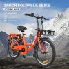 20”Electric Bike, 250W Dual Disc Brake Ebike for Female, City Electric Bikes for Adults&36V10AH Battery-(Red/White) 11