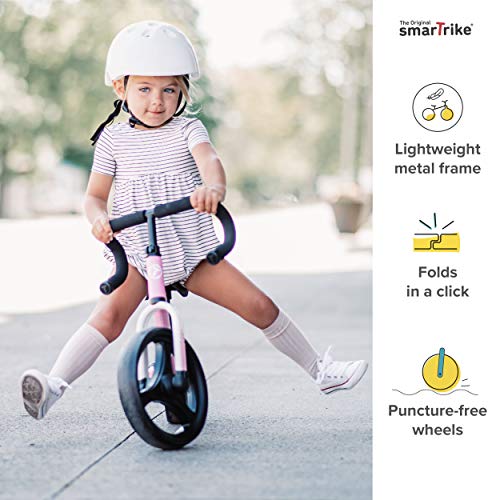 smarTrike Balance Bike for 1, 2, 3, 4, and 5 Year Old Boys & Girls - Folding Kids Balancing Bike - Adjustable Bicycle for Toddlers - 10 inch Puncture Free Wheel [Protective Gear Included]
