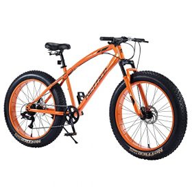 Neffice Fat Tire Mountain Bikes, 26-Inch Wheels, 4-Inch Wide Tires, 7-Speed, High Carbon Steel Frame, Bikes for Men