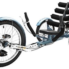 Mobo Cruiser Shift 3-Wheel Recumbent Bicycle Trike. Reversible Adult Tricycle Bike, blue , 20-Inch