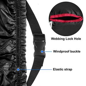 Motorcycle Cover Waterproof Outdoor,All Season Universal Weather Protection Scooter Cover,Durable Reflective Stripe with Lock-Holes & Storage Bag,XXL Fits up to 104
