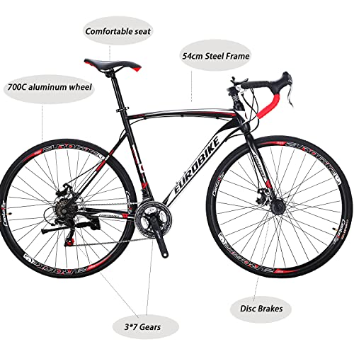 OBK XC550 Road Bike 700C Wheels 21 Speed Disc Brake Mens or Womens Bicycle Cycling (Aluminium Rims 1, 54cm)