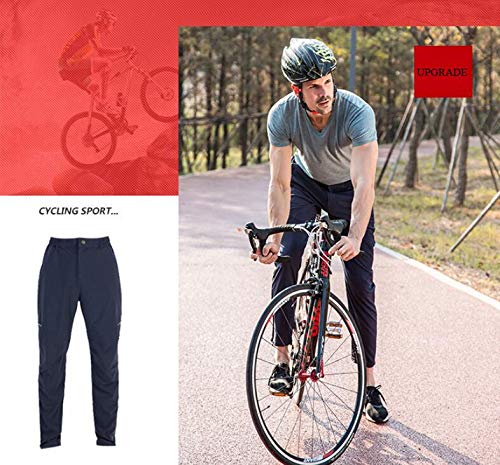 HOTIAN Men's Cycling Bike Pants Quick-Dry Windproof for Outdoors, Blue, XX-Large