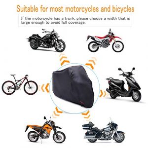 Motorcycle Cover,WDLHQC Waterproof Motorcycle Cover All Weather Outdoor Protection,Oxford Durable & Tear Proof,Fit for 105 inch Motors
