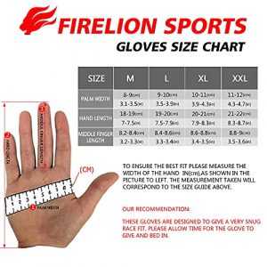 FIRELION Men/Women Bicycle Cycling Gloves,Full-Finger Anti-Skid Shock-Absorbing Outdoor MTB Downhill Off Road Gloves for Racing,Breathable and Touch-Screen Sports Bike Protective Gloves(Black,Large)
