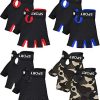 4 Pairs Kids Half Finger Cycling Gloves Non Slip Sports Gloves for Summer Outdoor Sports Children (4-7 Years, Classic Style)