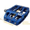 CyclingDeal Flat Mountain BMX/MTB Aluminum Bike Sealed Bearing Pedals - Large Bicycle Platform Pedals 9/16" with Anti-Skid Nail Blue