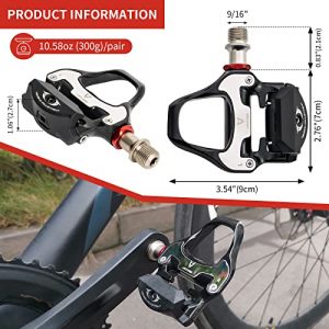 Alston Clipless Bike Pedals Aluminium Alloy Road Bicycle Pedals Sealed Compatible with Shimano SPD-SL Cleats Set for Outdoor Indoor Cycling & Replacement Mountain Bike Easy Clip in 9/16