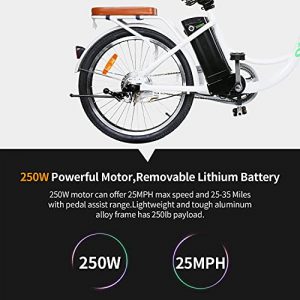 BRIGHT GG 22'' Electric Bicycle Commuter Ebike City Electric Bike with 250W Rear Hub Motor 36V 10A Lithium Battery,Lock