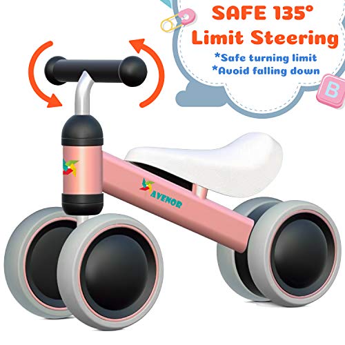 Baby Balance Bike - Baby Bicycle for 6-24 Months, Sturdy Balance Bike for 1 Year Old, Perfect as First Bike or Birthday Gift, Safe Riding Toys for 1 Year Old Boy Girl Ideal Baby Bike (Pink)