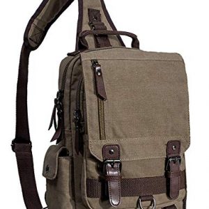 Mygreen Men's Canvas Sling Bag Backpack Crossbody Travel Chest Bags Daypacks
