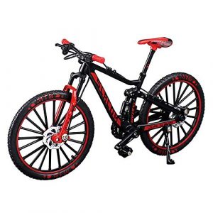 YEIBOBO ! Alloy Mini Downhill Mountain Bike Toy, Die-cast BMX Finger Bike Model for Collections (Black/Red)