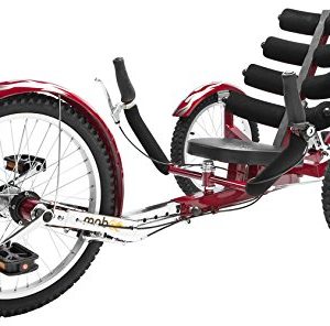 Mobo Cruiser Shift 3-Wheel Recumbent Bicycle Trike. Reversible Adult Tricycle Bike, red , 20-Inch
