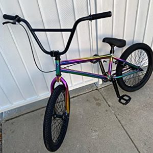 Pro 20" Complete BMX Bicycle W/ 3 Piece Crank, Pegs Included, Oil Slick Neo Chrome