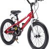 RoyalBaby Boys Girls Kids Bike 18 Inch BMX Freestyle 2 Hand Brakes Bicycles with Kickstand Child Bicycle Red