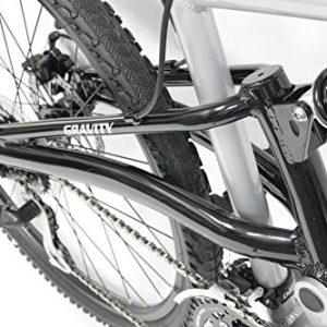 Gravity 2023 FSX 2.0 Dual Full Suspension Mountain Bike with Disc Brakes (Matt Black with Green Wheels, 21inch)