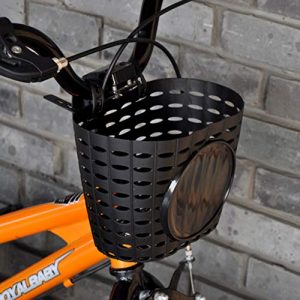 BESPORTBLE Bicycyle Basket Front Handle Bar Basket Bike Crate Plastic Mountain Bike Basket for Kids Bike (Black Thicken)
