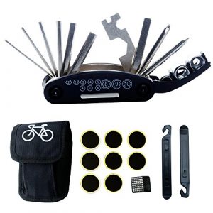 DAWAY B32 Bike Repair Tool Kits - 16 in 1 Multi function Bicycle Mechanic Fix Tools Set Bag, Glueless Tire Tube Patches & Tire Levers Included, Practical Xmas Thanksgiving Birthday Gift