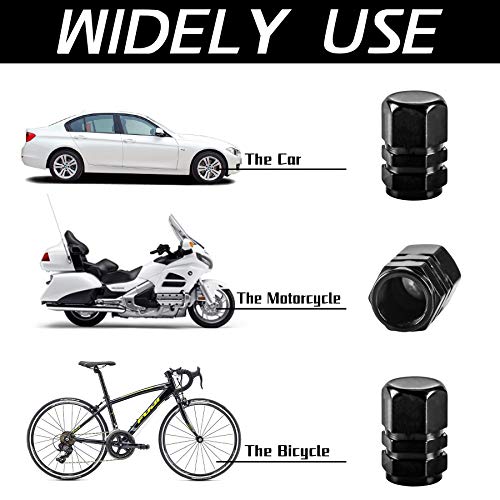 JUSTTOP Car Tire Valve Stem Caps, 12pcs Air Caps Cover, Universal for Cars, SUVs, Bike, Trucks and Motorcycles-Black