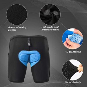 FEIXIANG Men's Cycling Underwear, 3D Padded Bike Shorts, Quick Dry Breathable Mountain Bicycle Tights Leggings Black