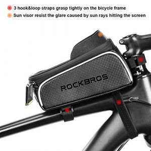 Bike Phone Front Frame Bag Bicycle Bag Waterproof Bike Phone Mount Top Tube Bag Bike Phone Case Holder Accessories Cycling Pouch Compatible with iPhone 11 XS Max XR Fit 6.5”