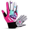 FreeMaster Full Finger Gel Girl's Cycling Gloves Touch Screen Sport Women's Half Fingerless Mountain Road Gloves Bicycle Bike Mittens Pink