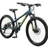Mongoose Switchback Kids Mountain Bike with 20-Inch Wheels in Blue, Aluminum Hardtail Frame, 8-Speed Drivetrain, and Mechanical Disc Brakes