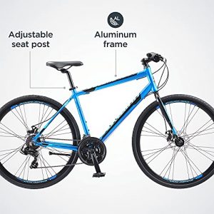 Schwinn Volare 1200 Adult Hybrid Road Bike, 28-inch wheel, aluminum frame, Matte Blue
