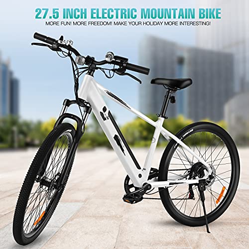ANCHEER 27.5" Aluminum 700C Electric Bike, 350w Adults Electric Commuting Bicycle with Removable 10.4 Ah Battery, 7-Speed Professional Derailleur City E-bike