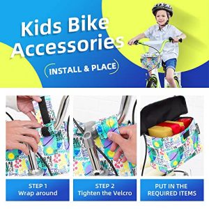 ANZOME Girls Bike Basket, Children's Front Bike Decoration Accessory for Christmas Girls & Boys Fits Most Children's Bikes Like Tricycle, Balance Bike, Scooter
