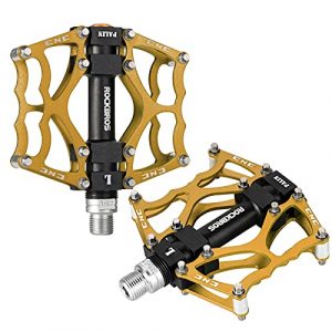 ROCKBROS Mountain Bike Pedals Non-Slip MTB Pedals Durable Lightweight Aluminum Alloy Bicycle Pedals for Mountain Bikes Commuter Bike Leisure Bikes 9/16