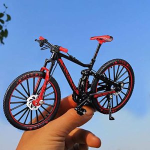 YEIBOBO ! Alloy Mini Downhill Mountain Bike Toy, Die-cast BMX Finger Bike Model for Collections (Black/Red)