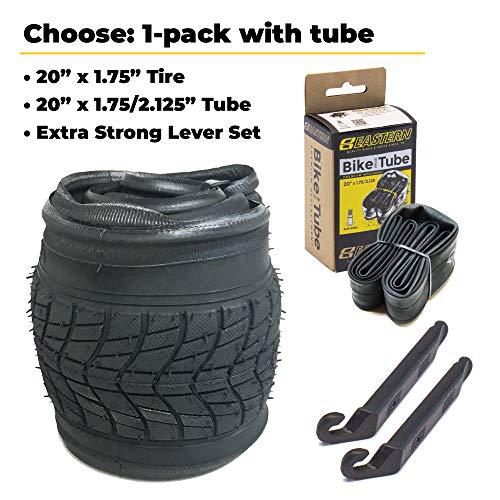 20 Inch Bike Tire Packages for Kids and BMX Tires. Fits 20x1.75 Bike Tube , Tire, Rims, Front or Rear Wheels. Includes Tire Tools. With or Without Tubes. 1 Pack or 2 Pack. (2 Tires - With Tubes)