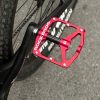 Rock BROS Mountain Bike Pedals Flat Bicycle Pedals 9/16 Lightweight Road Bike Pedals Carbon Fiber Sealed Bearing Flat Pedals for MTB Red