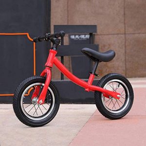 UWY Baby Balance Bike, Carbon Steel Frame, Height Adjustable, 10" Outdoor Training Bicycle, for 2-6 Years Old Boys and Girls Birthday Gift, No Foot Pedal,Red