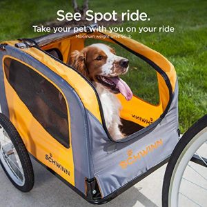 Schwinn Rascal Bike Pet Trailer, For Small and Large Dogs, Small, Orange