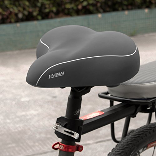 Comfortable Exercise Bike Seat for Men and Women ,Oversize Bicycle Saddle with Soft Cushion Improves Comfort for Mountain Bike, Road Bicycle, Hibrid and Stationary Electric Bike