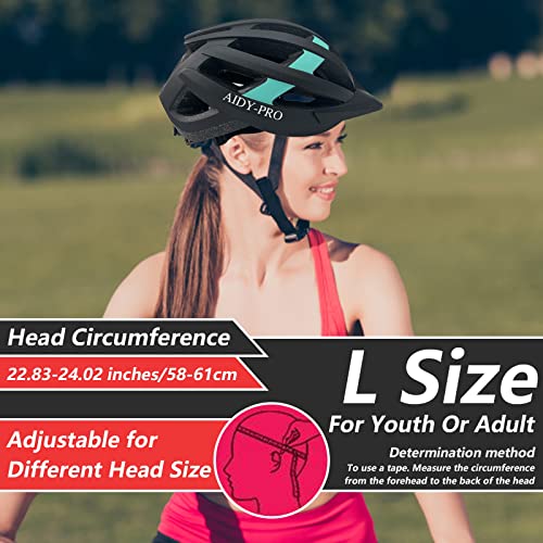 Bike Helmet Adult Bicycle Helmet for Men Women Mountain Road Cycling Scooter Bike Helmets with Replacement Pads & Detachable Visor