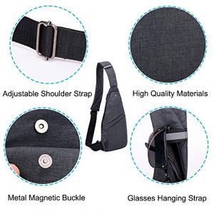 Strangefly Lightweight Sling Bag for Men Crossbody Pocket Bag Casual Shoulder Backpack Anti-Theft Side Chest Bag Daypack Black