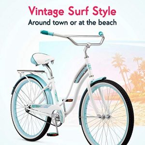 Kulana Lakona Wave Adult Beach Cruiser Bike, 26-Inch Wheels, Single Speed, White (R7122AZ)