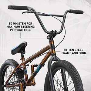 Mongoose Legion L40 Freestyle BMX Bike for Beginner-Level to Advanced Riders, Steel Frame, 20-Inch Wheels, Copper